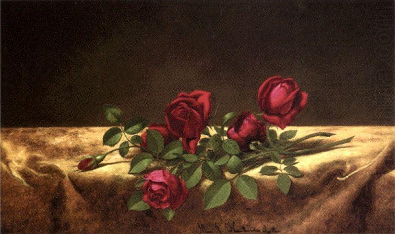 Martin Johnson Heade Roses Lying on Gold Velvet china oil painting image